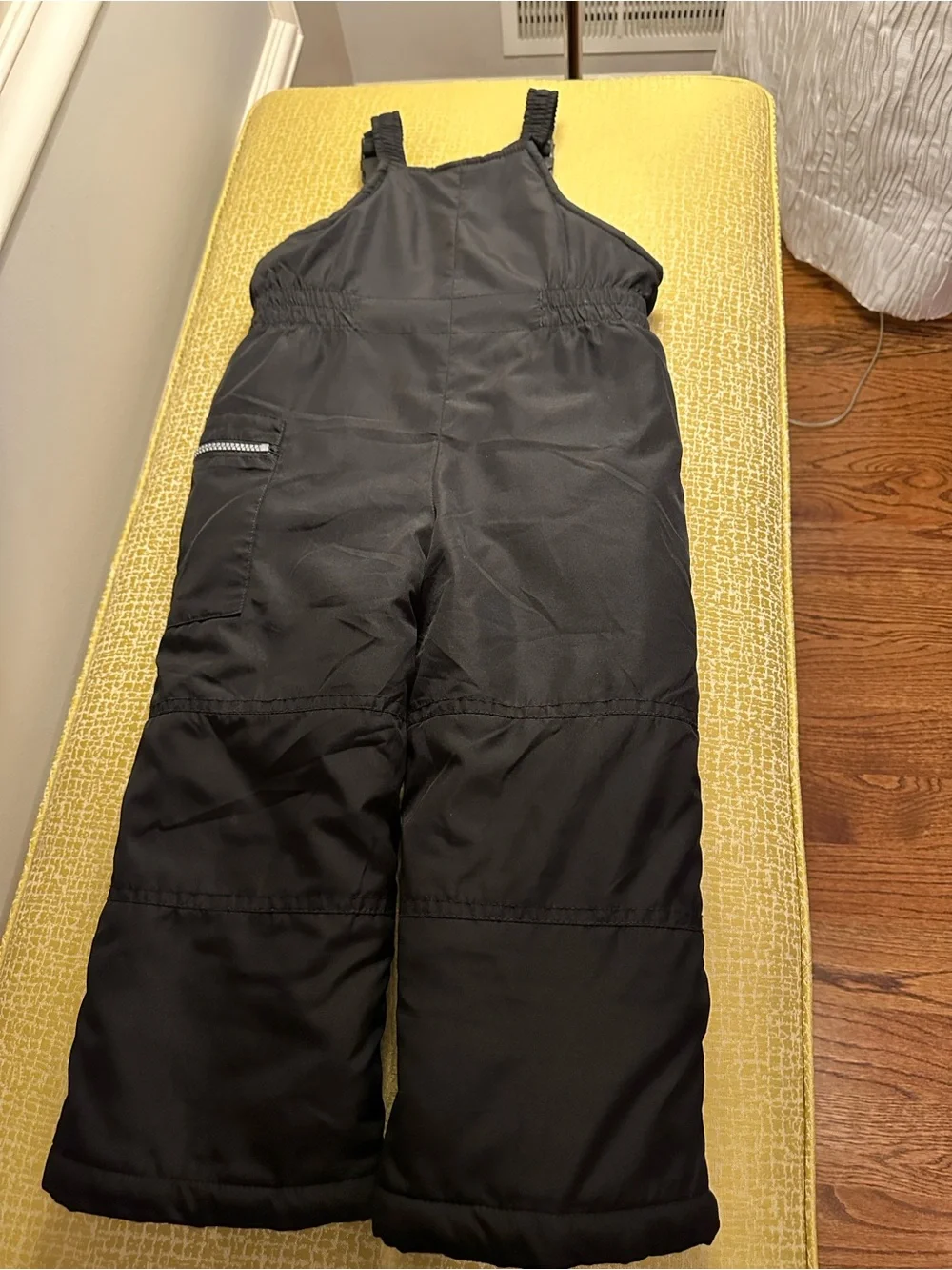 Carter's Black Snow Bib Overalls with Pink Zipper Accents